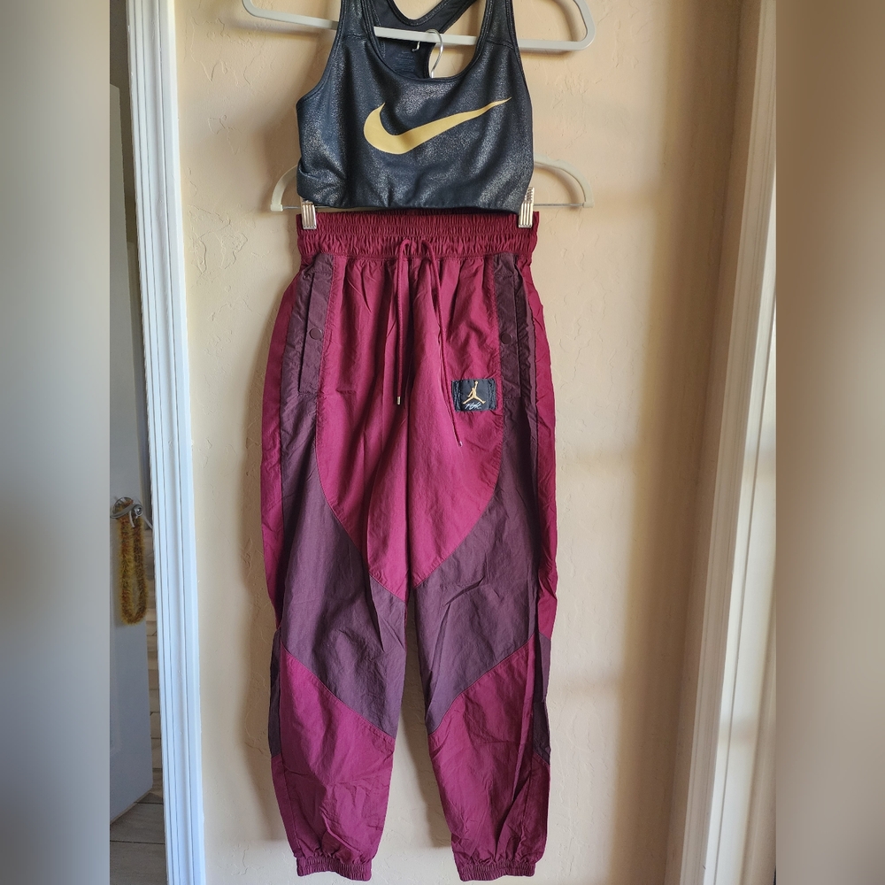 Nike Burgundy and Purple Track Pants
